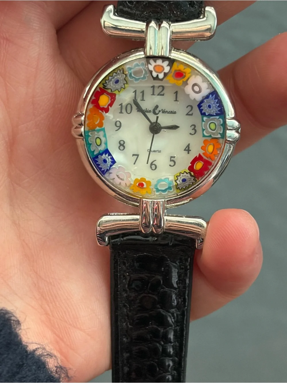 Murano Millefiori Watch With Leather Band